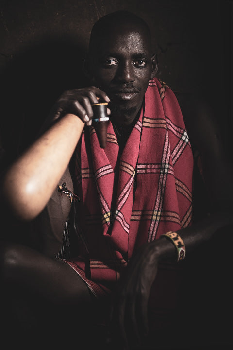 Masai Chief In A Hut